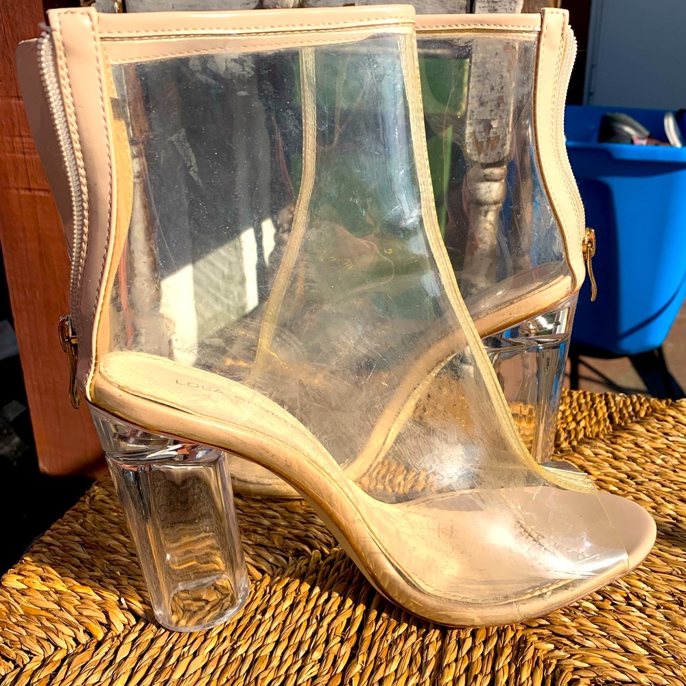 Clear High heel, peep-toe, booties